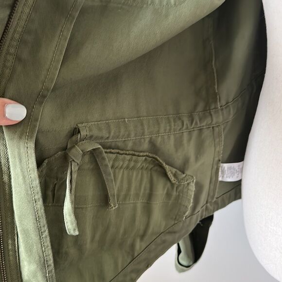 Sz M Ann Taylor LOFT light zip front collar utility jacket - Picture 7 of 7